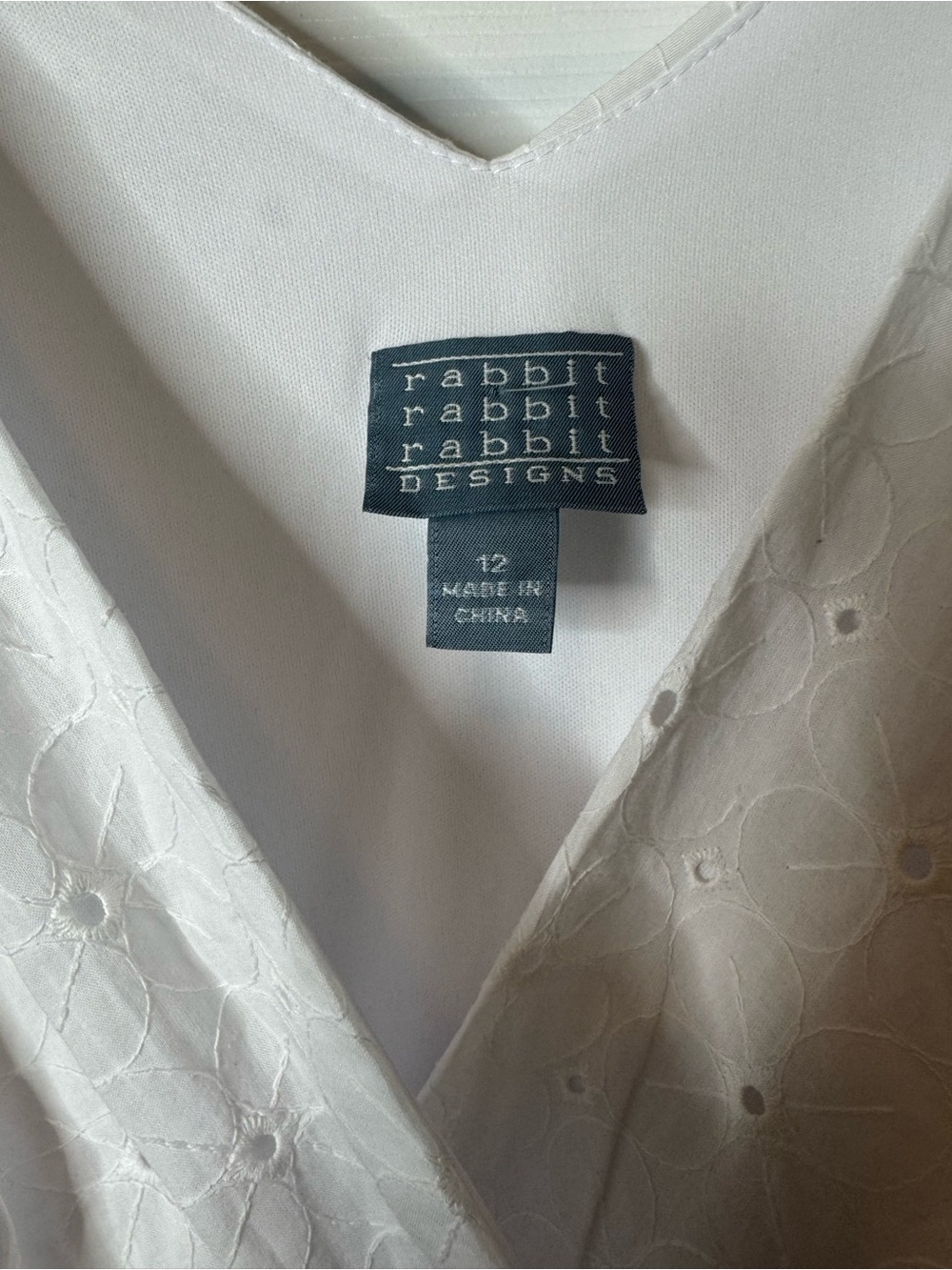 Rabbit Rabbit Rabbit White Embroidered Midi Dress